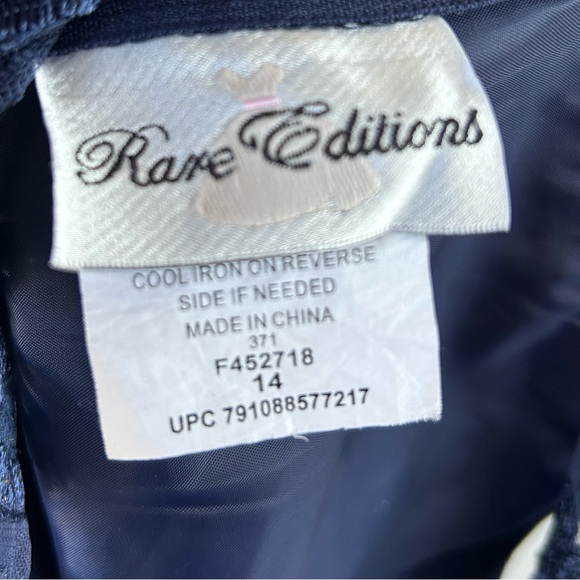 Girl’s Rare Editions Formal Lace Shoulder Rhinestone Waist Dress Size 14 - Picture 3 of 6